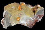 Tabular, Orange Wulfenite Crystals on Calcite - Los Lamentos, Mexico #139788-1